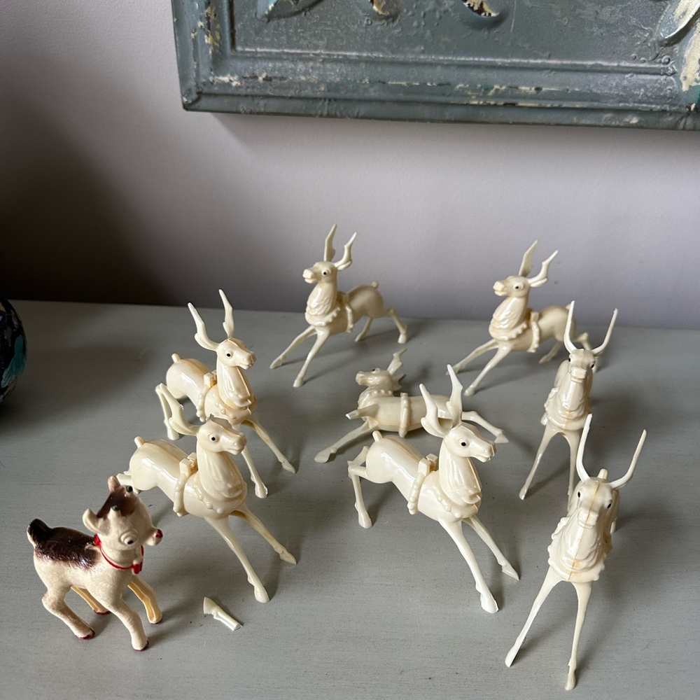 Vintage Rosbro ? Reindeer lot Rudolph - Picture 1 of 14